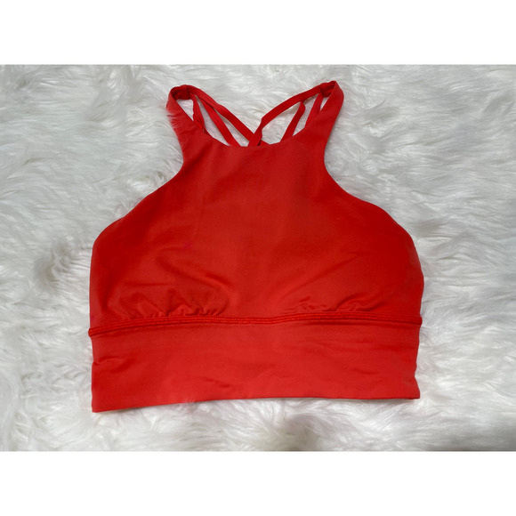 Lululemon Free To Be Moved Bra High Neck Thermal Red Size 4 - Picture 3 of 4
